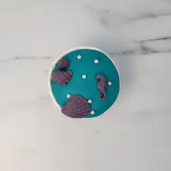Cupcake βυθός θάλασσας κοχύλια και ιππόγκαμπος