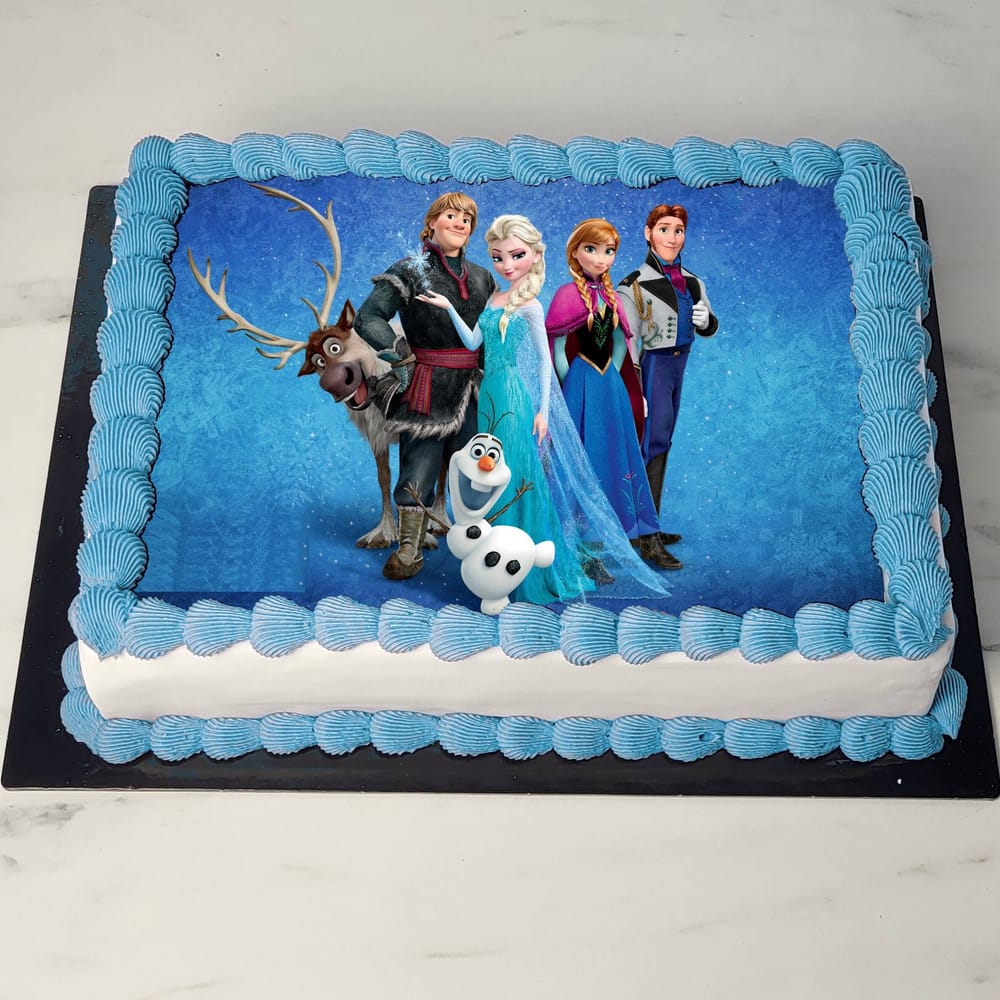 Τούρτα Frozen Έλσα Άννα Ολαφ στάμπα