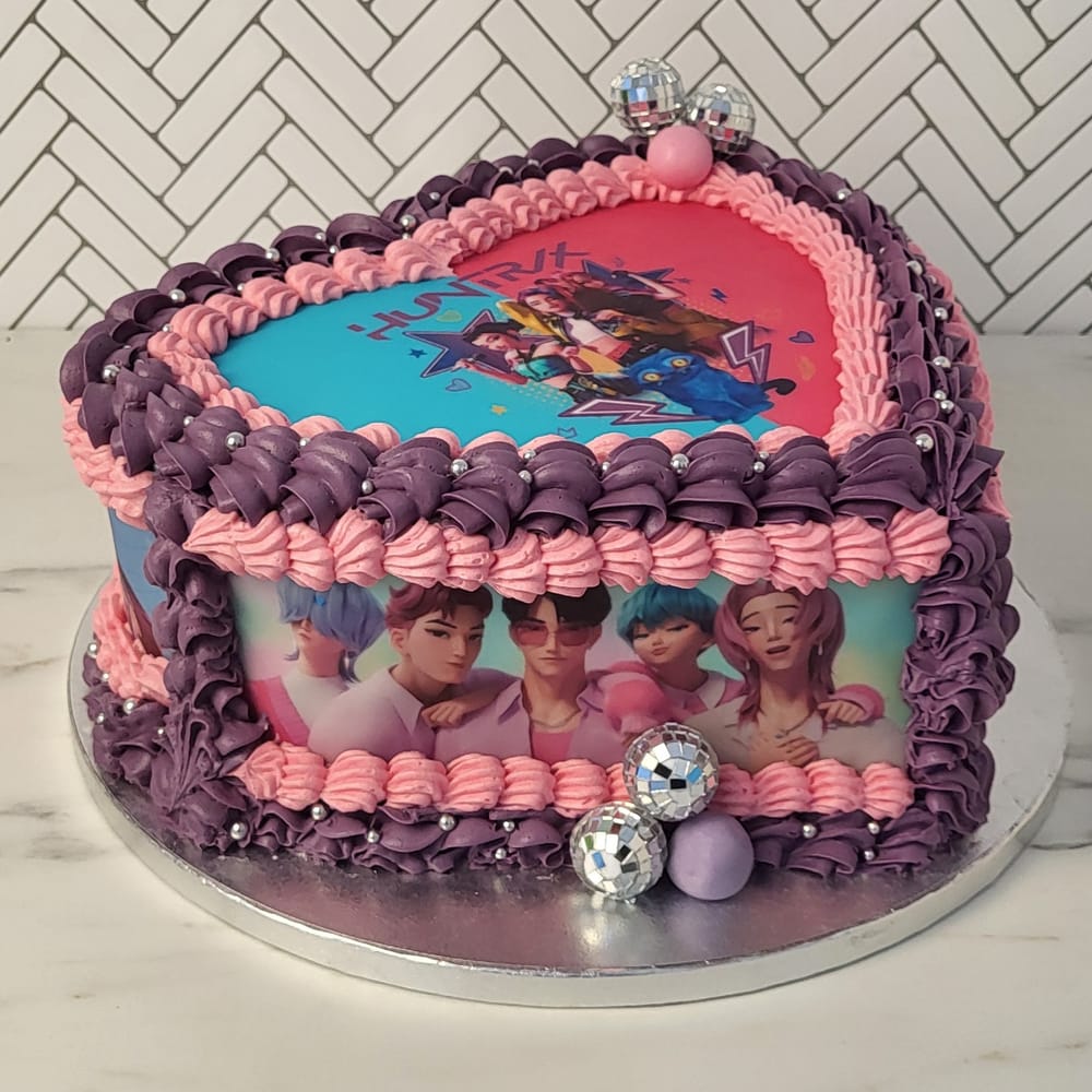Τούρτα Καρδιά Huntrix K-Pop Demon Hunters