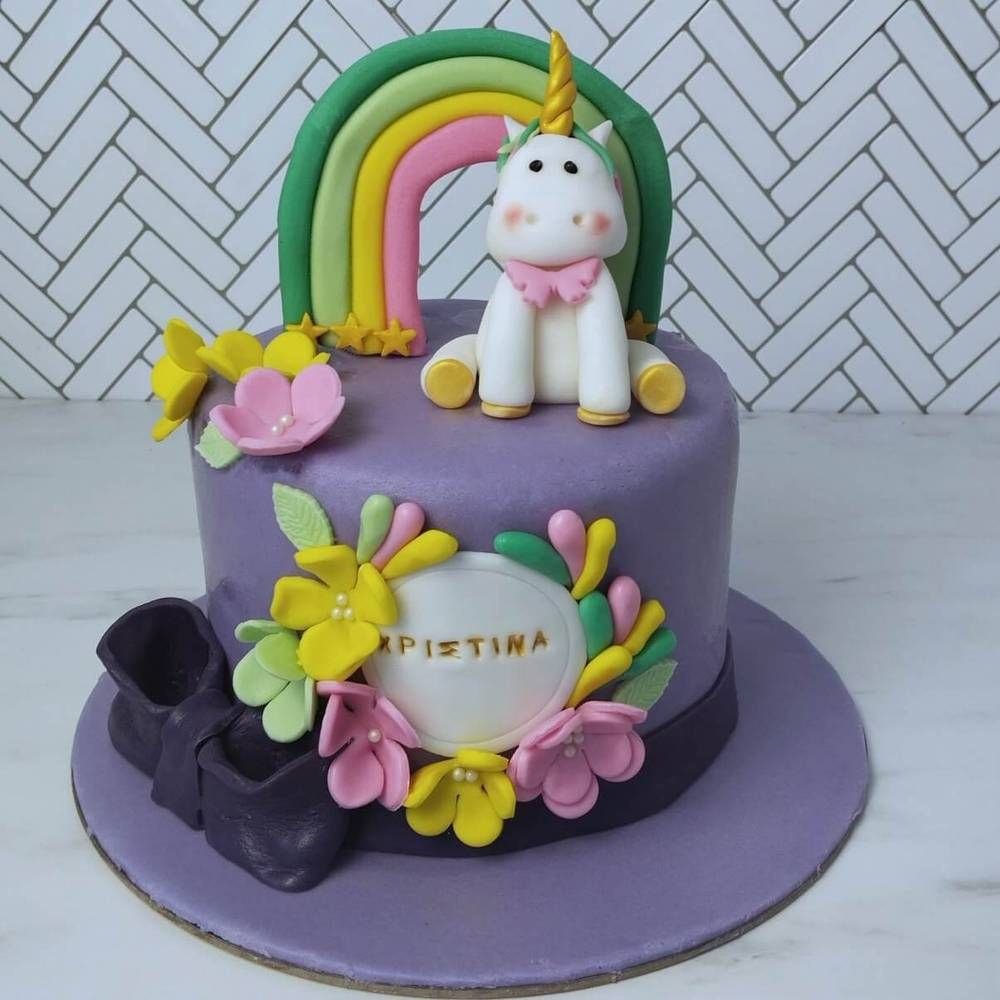 Τούρτα Μονόκερος Λουλούδια