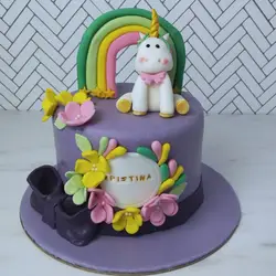 Τούρτα Μονόκερος Λουλούδια