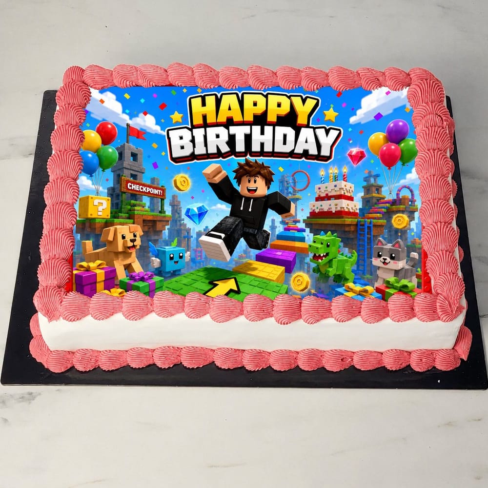 Τούρτα Roblox Obby περιπέτειες γενεθλίων