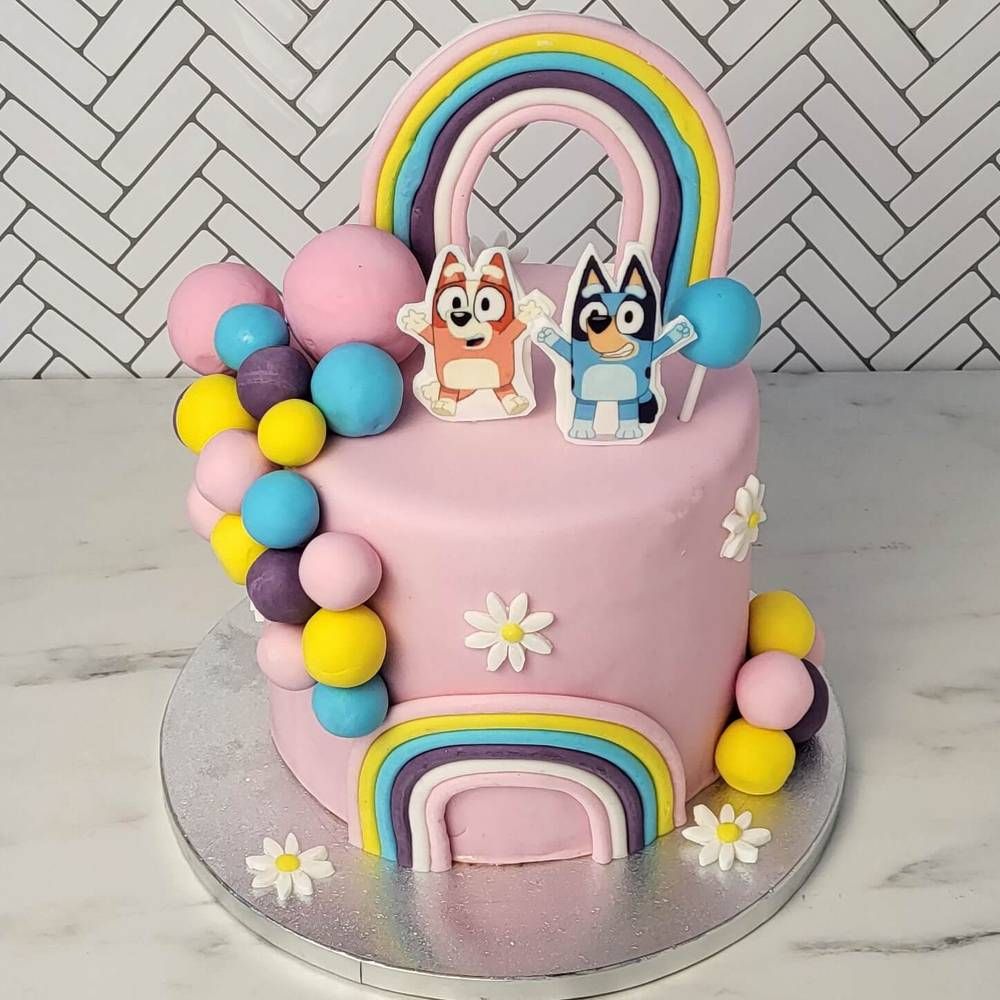 Τούρτα Bluey και Bingo με μπαλόνια